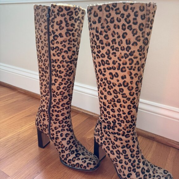 Vintage Leopard Print Horse Hair Boots by Vero Cuoio - Picture 1 of 6